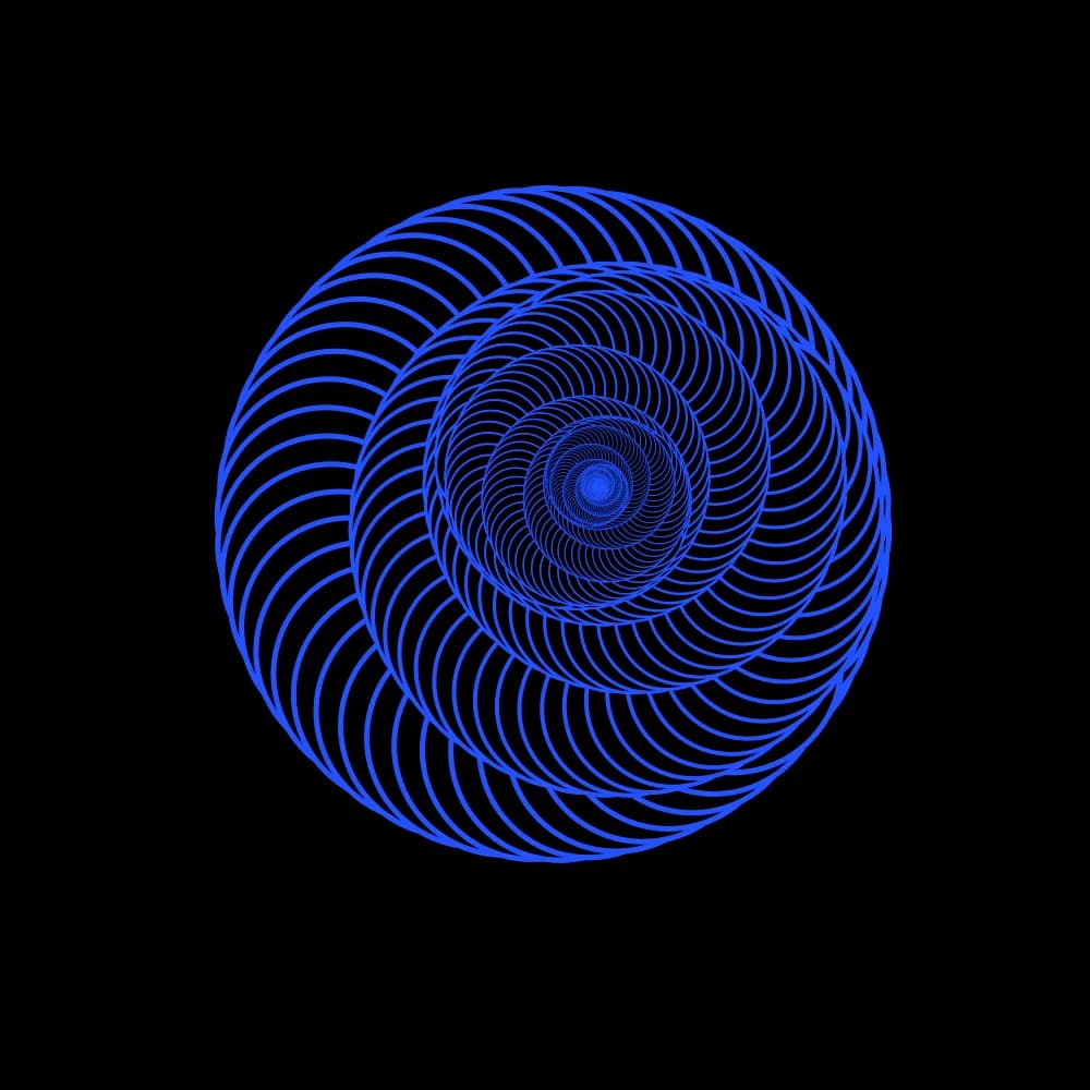 A spiral of rotated circles, third render